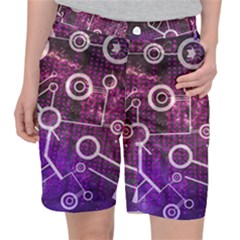 Cosmic Network Geometric Art Women s Pocket Shorts by ExtraAwesomeSauce