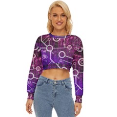 Cosmic Network Geometric Art Lightweight Long Sleeve Sweatshirt by ExtraAwesomeSauce