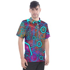 Abstract Tech Galaxy Design Men s Polo T-shirt by ExtraAwesomeSauce