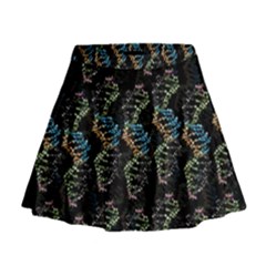 Multicolored Dna Strand Art Mini Flare Skirt by ExtraAwesomeSauce