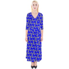 Eye Of Horus Pattern Quarter Sleeve Wrap Maxi Dress by ExtraGoodSauce