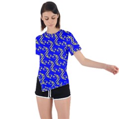 Eye Of Horus Pattern Asymmetrical Short Sleeve Sports T-shirt by ExtraGoodSauce