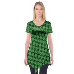 St  Patrick s Day Clovers Short Sleeve Tunic  by ExtraAwesomeSauce