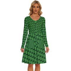 St  Patrick s Day Clovers Long Sleeve Dress With Pocket by ExtraAwesomeSauce