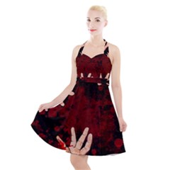 Horror Themed Bloody Hands Halter Party Swing Dress  by ExtraAwesomeSauce