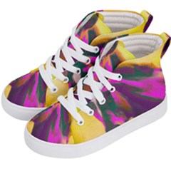 Vibrant Abstract Equine Art Kids  Hi-top Skate Sneakers by ExtraAwesomeSauce