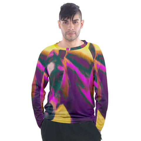 Vibrant Abstract Equine Art Men s Long Sleeve Raglan T-shirt by ExtraAwesomeSauce