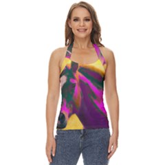 Vibrant Abstract Equine Art Basic Halter Top by ExtraAwesomeSauce