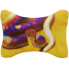 Vibrant Forked-tongue Snake Art Seat Head Rest Cushion by ExtraAwesomeSauce