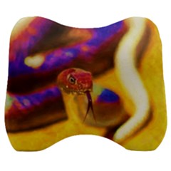 Vibrant Forked-tongue Snake Art Velour Head Support Cushion by ExtraAwesomeSauce