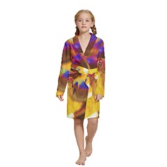 Vibrant Forked-tongue Snake Art Kids  Long Sleeve Velvet Lounge Robe by ExtraAwesomeSauce