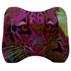 Pink And Purple Leopard Velour Head Support Cushion by ExtraAwesomeSauce