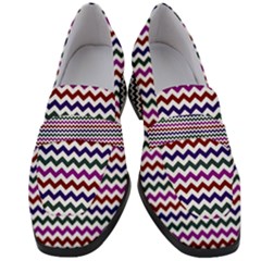 Chevron Pattern Women s Chunky Heel Loafers by ytdream