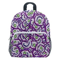 Funny Bacterias Drawing Motif Random Pattern Kids  Age 5-10 Lightweight School Backpack With Side Pockets by dflcprintsclothing