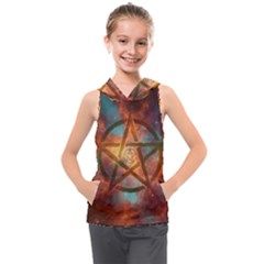 Enchanted Nebula Pentagram Art Kids  Sleeveless Hoodie by ExtraAwesomeSauce