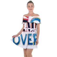 Game Over Text Design  Off Shoulder Velour Dress by 7223056