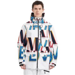 Game Over Text Design  Men s Multi Pockets Zip Ski And Snowboard Waterproof Breathable Jacket by 7223056