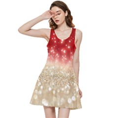 Abstract, Christmas, Glittery, Gold, Red Inside Out Racerback Dress by kyorashop23