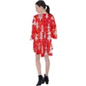 White And Red Trees, Adoxali, Christmas V-Neck Flare Sleeve Mini Dress View2