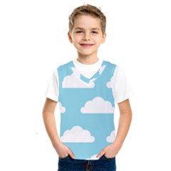 Clouds Blue Pattern Kids  Basketball Tank Top by ConteMonfrey