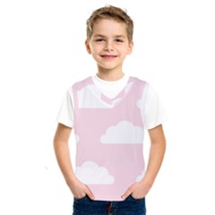 Clouds Pink Pattern Kids  Basketball Tank Top by ConteMonfrey