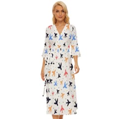 Cute Airplanes Planes Midsummer Wrap Dress by ConteMonfrey