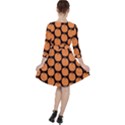 Black And Orange Pumpkin Quarter Sleeve Ruffle Waist Dress View2