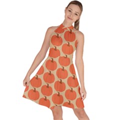 Cute Pumpkin Sleeveless Halter Neck A-line Dress by ConteMonfrey