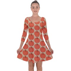 Cute Pumpkin Quarter Sleeve Skater Dress by ConteMonfrey