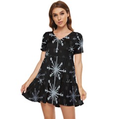 The Most Beautiful Stars Tiered Short Sleeve Babydoll Dress by ConteMonfrey