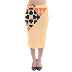 Aesthetic Hearts Velvet Midi Pencil Skirt by ConteMonfrey