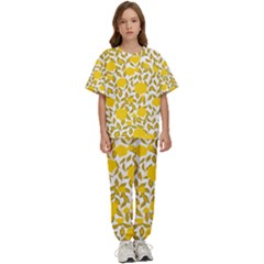 Yellow Flowers Roses On The Wall Lemons Kids  T-shirt And Pants Sports Set by ConteMonfrey