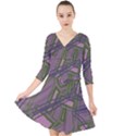 Vibrant Collage Vibes Print Quarter Sleeve Front Wrap Dress View1