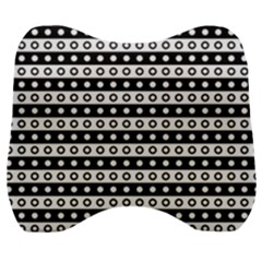 Black And White Circles Pattern Velour Head Support Cushion by ytdream