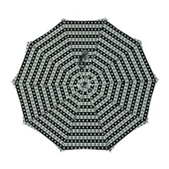 Black And White Circles Pattern Automatic Folding Umbrella With Case (large) by ytdream