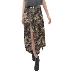 Camouflage Army Survival Uniform Velour Split Maxi Skirt by Posterlux