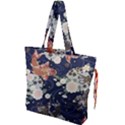 Japanese Wave Koi Illustration Pattern Drawstring Tote Bag View1