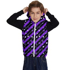 Christmas Paper Star Texture Kids  Stylish Hooded Puffer Vest by Ket1n9