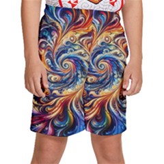 Colorful Motion Abstract Art Kids  Basketball Shorts by ExtraAwesomeSauce