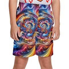 Dynamic Color Vortex Kids  Basketball Shorts by ExtraAwesomeSauce