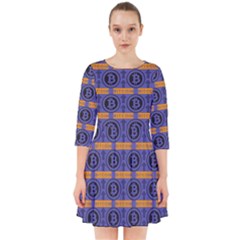 Bitcoin Logo Pattern Smock Dress by ExtraAwesomeSauce