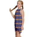 Bitcoin Logo Pattern Kids  Halter Collar Waist Tie Chiffon Dress View2