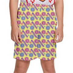 Colorful Bitcoin Pattern Kids  Basketball Shorts by ExtraAwesomeSauce