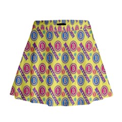 Colorful Bitcoin Pattern Mini Flare Skirt by ExtraAwesomeSauce