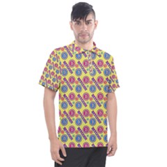 Colorful Bitcoin Pattern Men s Polo T-shirt by ExtraAwesomeSauce