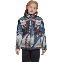 Demon Samurai Kids  Puffer Bubble Jacket Coat by AwesomeSauce