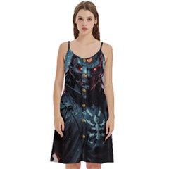 Cyberpunk Demon Samurai Women s Spaghetti Strap Pullover Cami Dress by AwesomeSauce