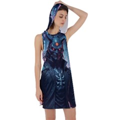 Cyberpunk Demon Samurai Racer Back Hoodie Dress by AwesomeSauce