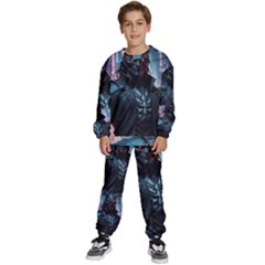 Cyberpunk Demon Samurai Kids  Sweatshirt Set by AwesomeSauce