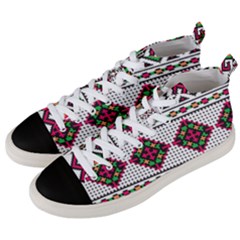 Ukrainian Folk Seamless Pattern Ethnic Ornament Border Element Traditional Men s Mid-top Canvas Sneakers by Grandong